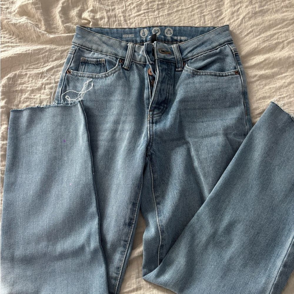 Light Blue Straight Leg Jeans